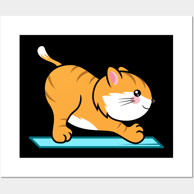 Yoga With My Cat - My Yoga Wall Art by Coconil